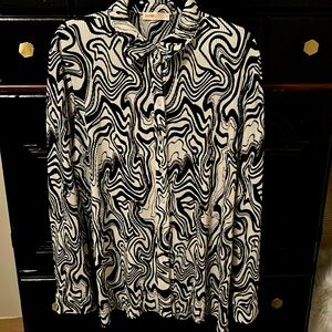 Ribbed stretchy silky blouse